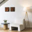 Lampe sur pied moderne de 61 po à DEL Emma avec abat-jour tambour en tissu blanc et base en bois chaud Emma, ampoule incluse-79261727