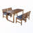 5-Piece Outdoor Patio Dining Set With Adjustable Legs And 4 Chairs With Cushion-1059474399