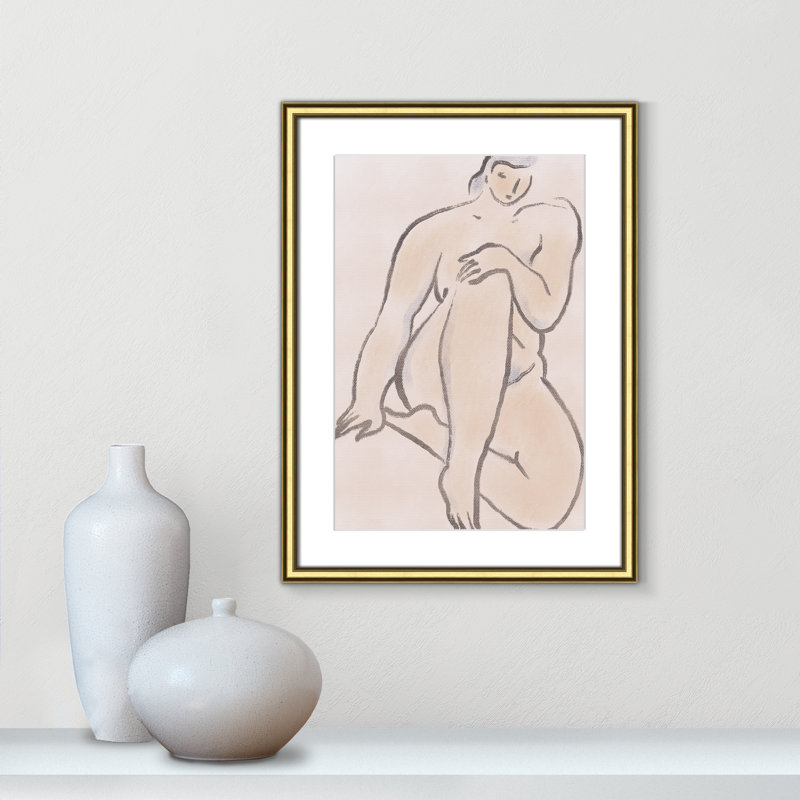 «Pastel nude 07 Print» par Dean, L 18,25 po x H 24,25 po, Imprimé mat, Gold Classic
