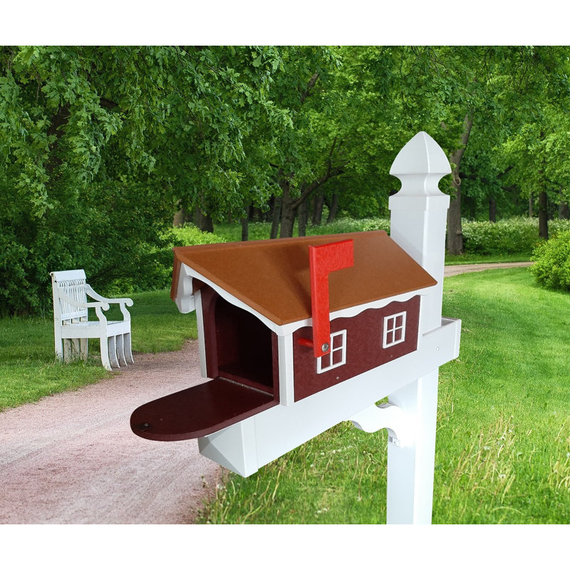 Boîte aux lettres Amish, fabriquée à la main, boîte aux lettres de style grange, Rouge cèdre