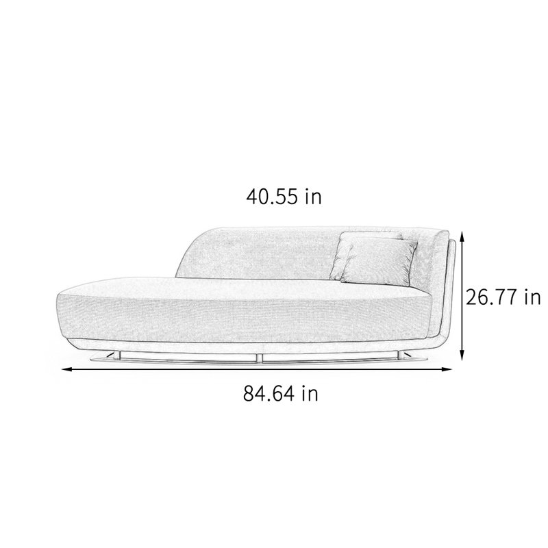 Chaise longue simple, créative, confortable et décontractée, Orienté à droite