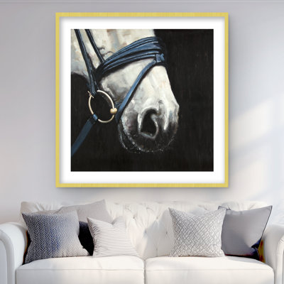 Cheval avec harnais - reproduction encadrée mat pour décoration intérieure