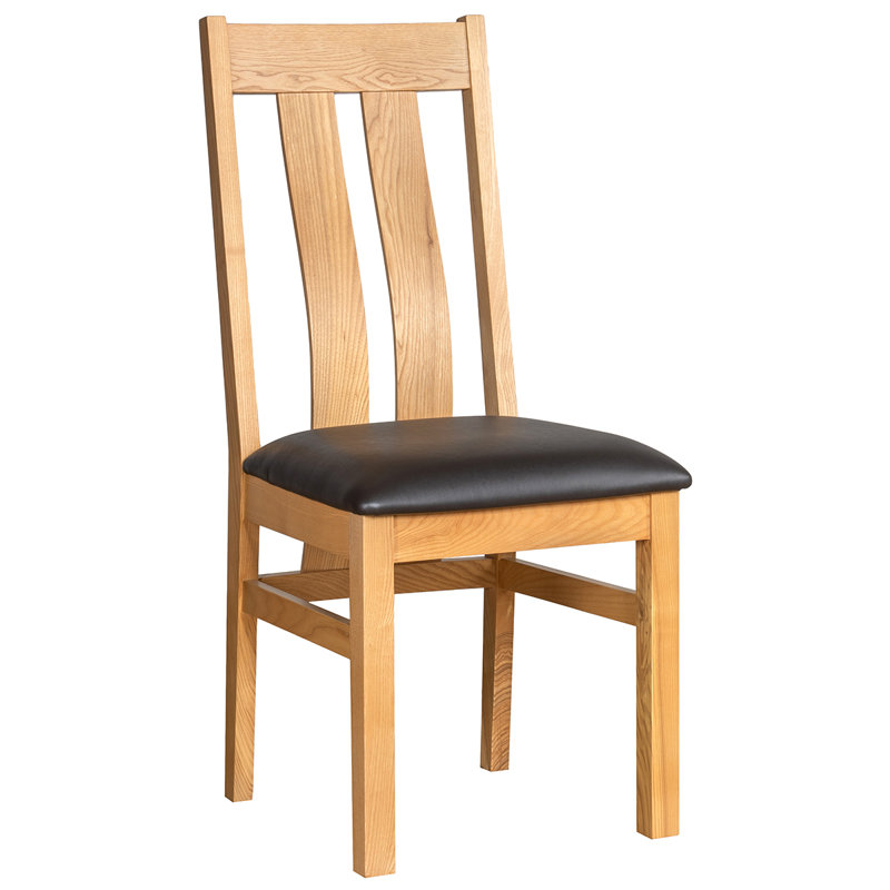 Newbury 50cm H Upholstered Slat Back Side Chair in Brown