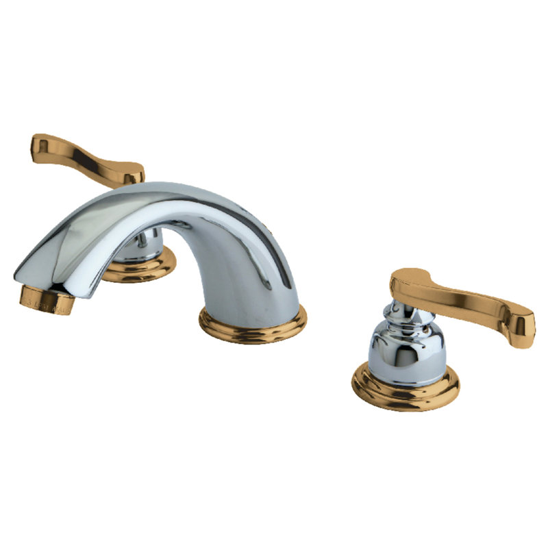 Robinet de salle de bain espacé Kingston, Chrome poli / laiton poli