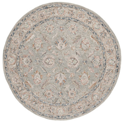 Georgiana Hand Tufted Wool/Cotton Oriental Rug in Grey/Rust