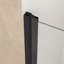 Porte de douche pivotante, cadre en aluminium noir mat, demi-cadre, film en verre trempé antidéflagrant de 1/4 po (6 mm)-121060179