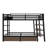 Full Size Metal Bunk Bed with Storage Shelves & USB Ports – Space-Saving, Durable, Black, Teens & Adults-296613691