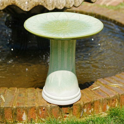 Perelli Handmade Ceramic Bird Bath for Garden and Outdoor Use