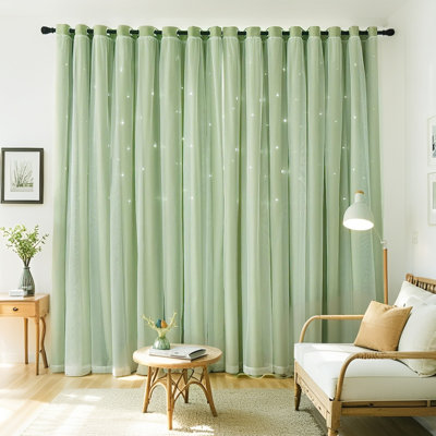 Green Kids Window Blackout Curtains For Bedroom Window Room Darkening Curtains & Drapes Baby Nursery Curtains (1 Panel, 40Wx84l Inch)