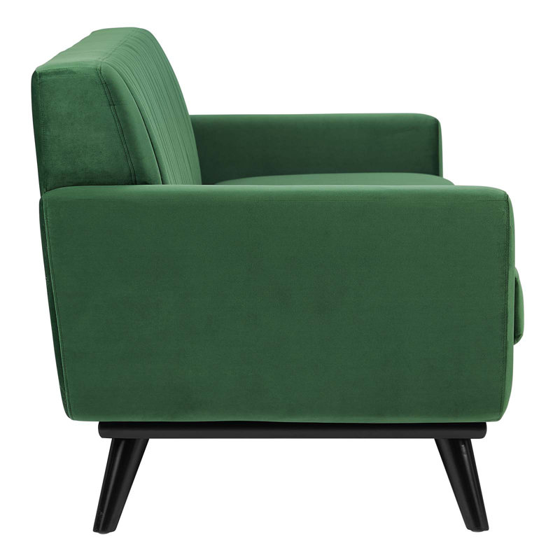 Engage Channel Tufted Fabric Sofa, Emerald