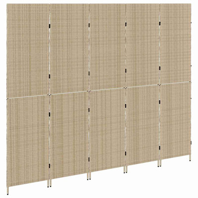 245 cm W x 180 cm H 5 - Panel Folding Room Divider