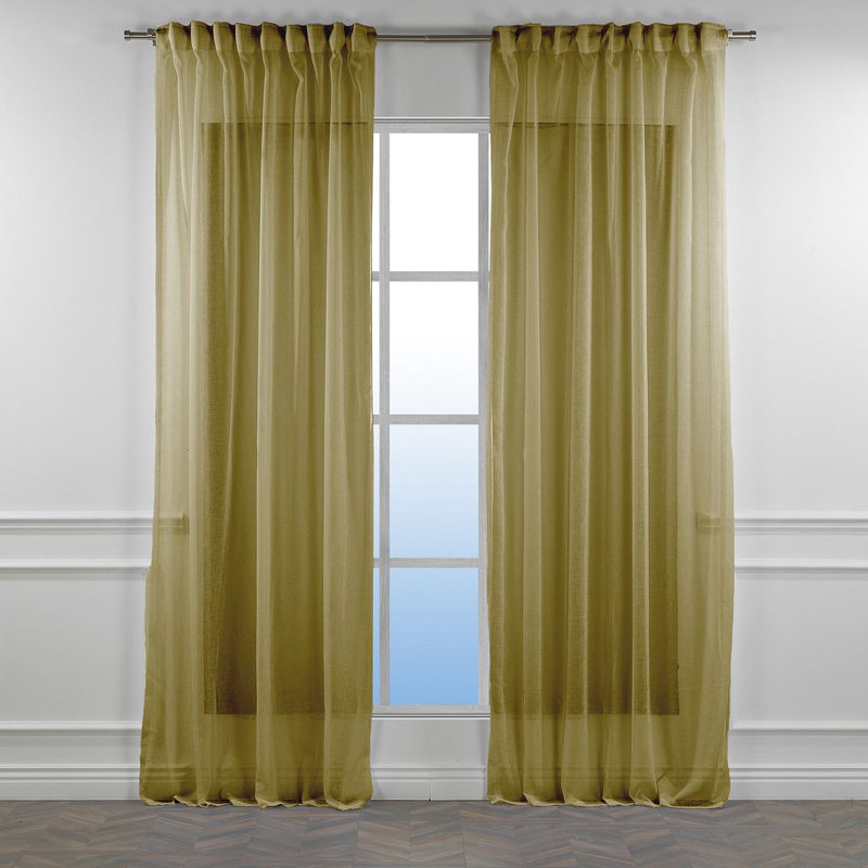 Lin simple extra long et très large sur mesure, L 52 po x L 95 po, Citron, gingembre