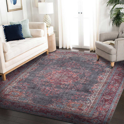 Vintage Patterned Woven Base Decorative Colourful Carpet