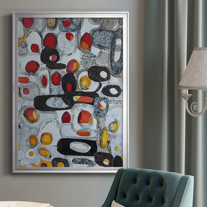 Fruit Collage I, impression sur papier, H 24,5 po x l 18,5 po x P 1 po, Argent