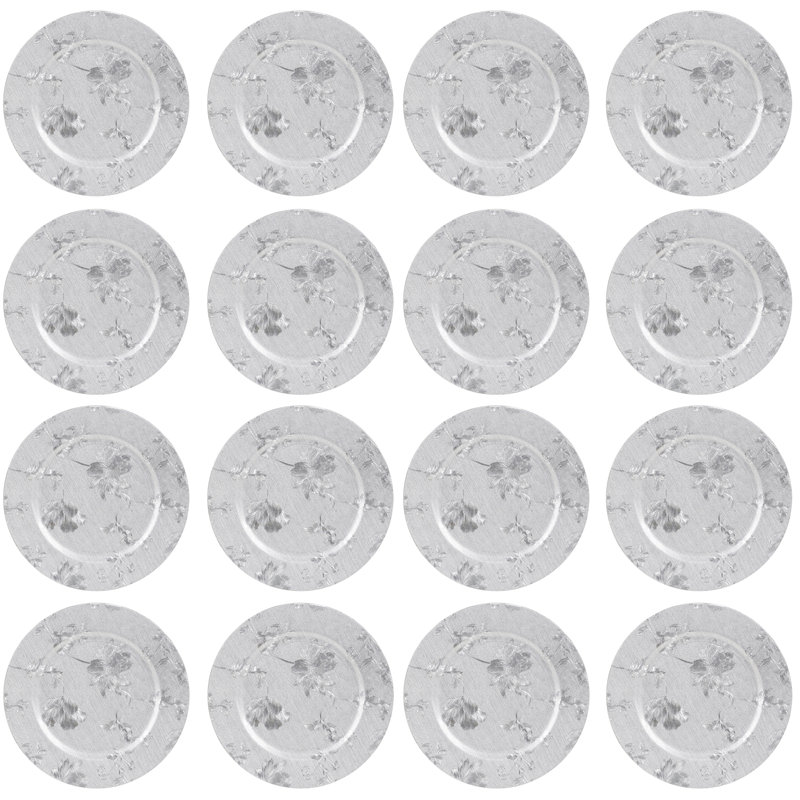 Abbate Floral Charger, Silver