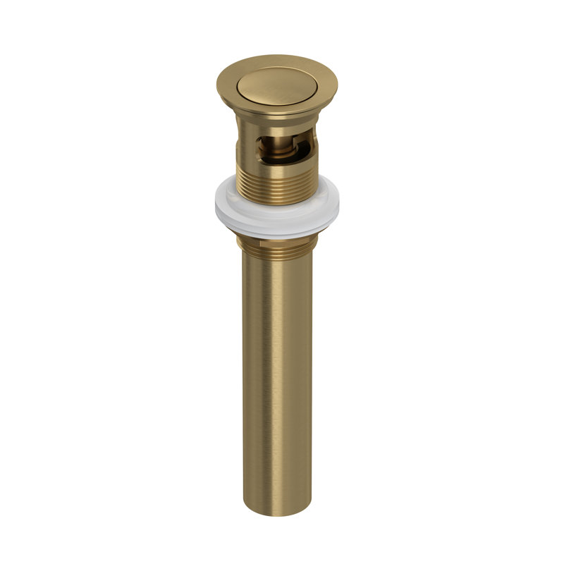 Rohl Push Drain with Overflow, Antique Gold