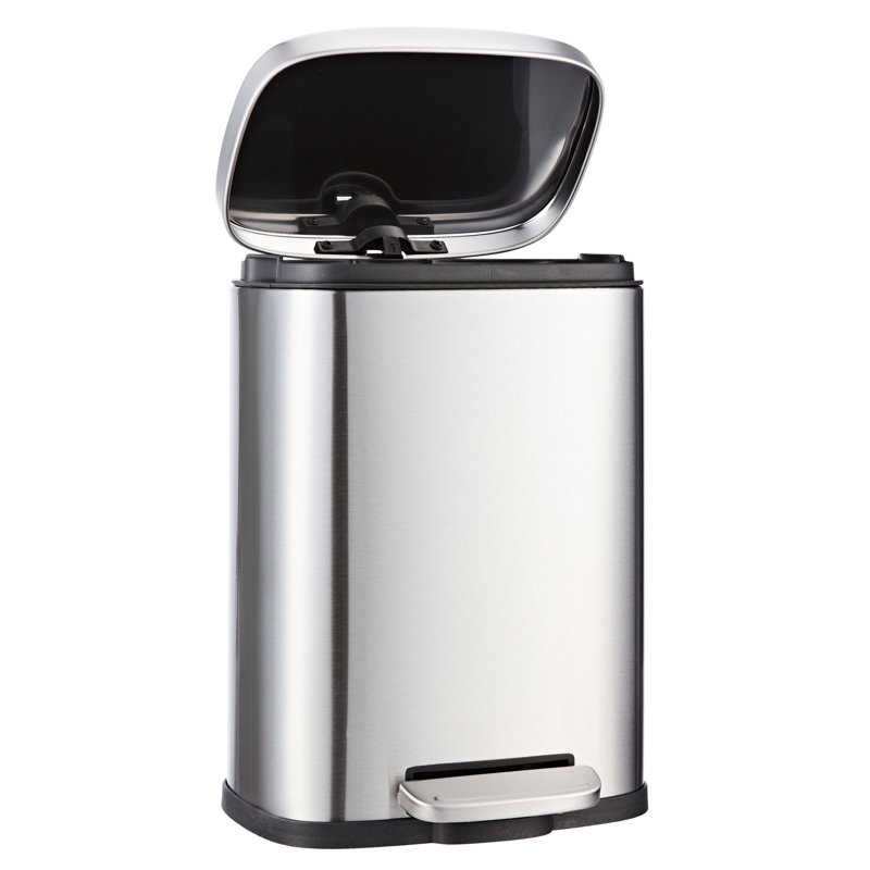Okkel Metal Step On Kitchen Trash Can, 1.3, 30cm H x 21cm W x 18cm D