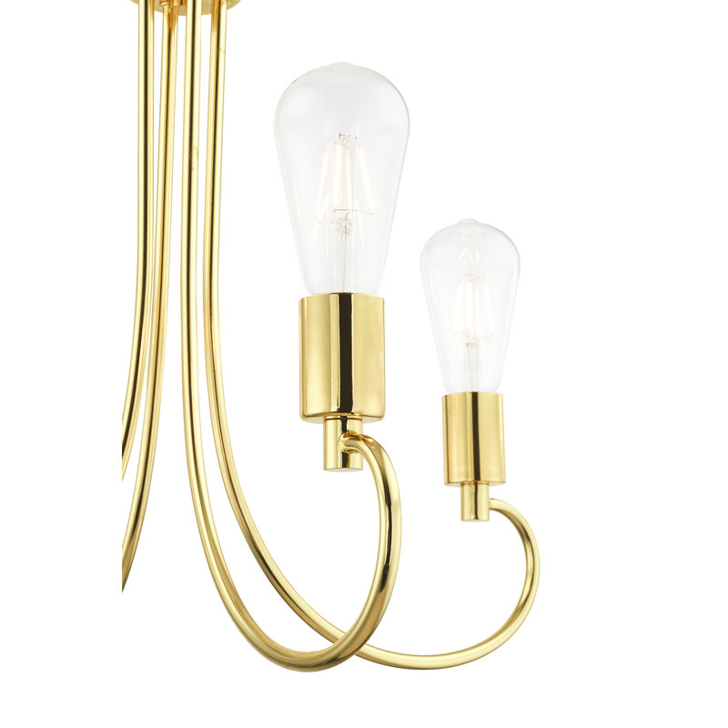 Lustre classique à 7 lumières de style bougie Hitterdal, 4 Lights, Polished Brass