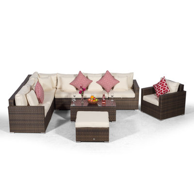 Yancey 5 Seater Rattan Corner Sofa Set