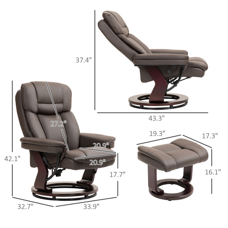 Fauteuils inclinables confortables avec repose-pieds, cuir synthétique, design moderne pour un usage domestique