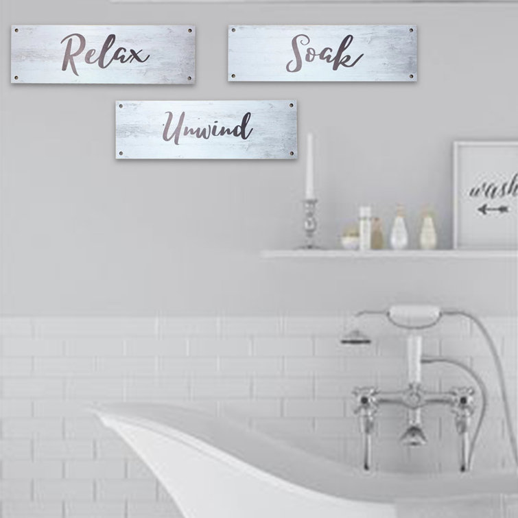 3D Relax Soak Unwind sign, Wood Bathroom sign, farmhouse bathroom deco –  TJS CUSTOM DESIGN AND DECOR