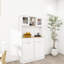 Armoire de rangement blanche de style poubelle de cuisine de 67,7 po de hauteur avec 3 tablettes réglables, 2 tiroirs et une poubelle inclinable, une poubelle haute de style moderne pour garde-robe, une salle de sport design