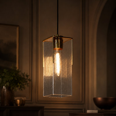  Hanshelmut 1-Light Dimmable Kitchen Island Brass Pendant Light（1-Set)
