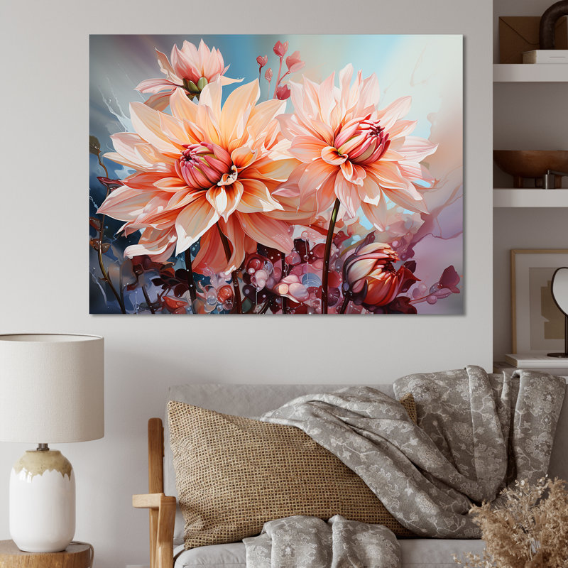 Impression sur toile Coral Dahlia Charm I - Dahlia, Toile tendue, H 12 po x l 20 po