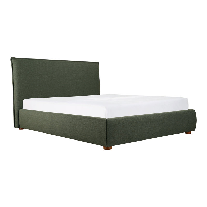 Lit plateforme tapissier Timothy, Très grand, Tissu à tressage panier gris clair, 45.5