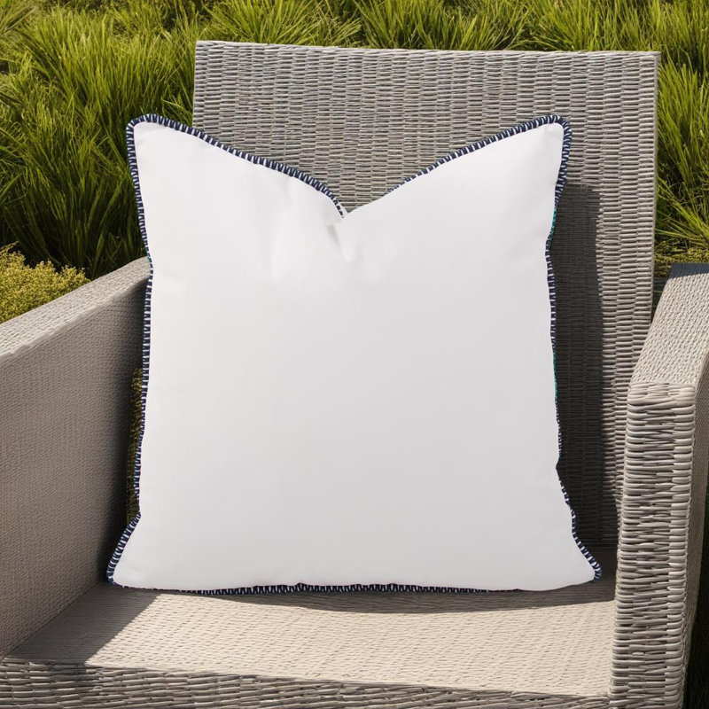 Delijah Square Indoor/Outdoor Pillow Cover & Insert, 20" x 20", Seascape Natural
