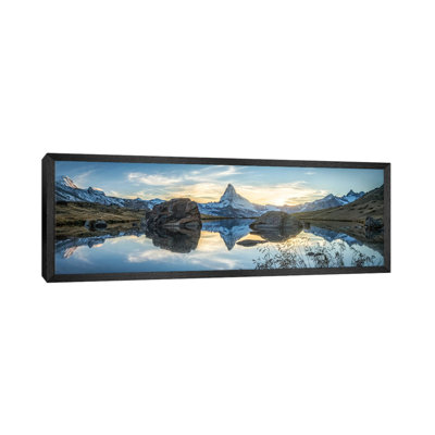 Scenic View Of The Matterhorn And Stellisee In The Swiss Alps by Jan Becke - Panoramic Print on Canvas