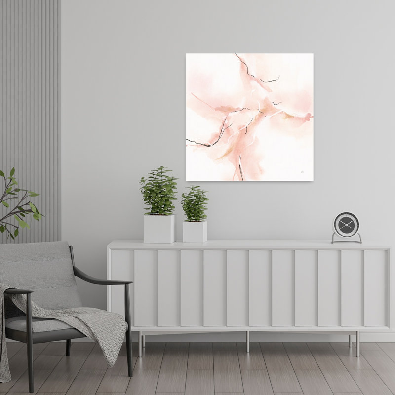 Marbre rose IV, art contemporain abstrait, H 24 po x l 24 po