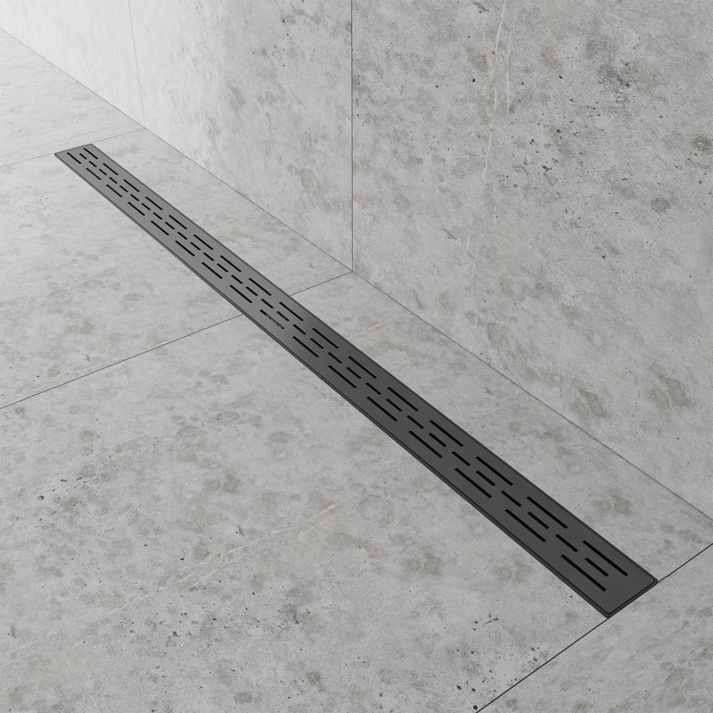 Drain de douche à grille linéaire 48 "avec crépine et crochet de levage - Drain en acier inoxydable moderne pour douches de salle de bain