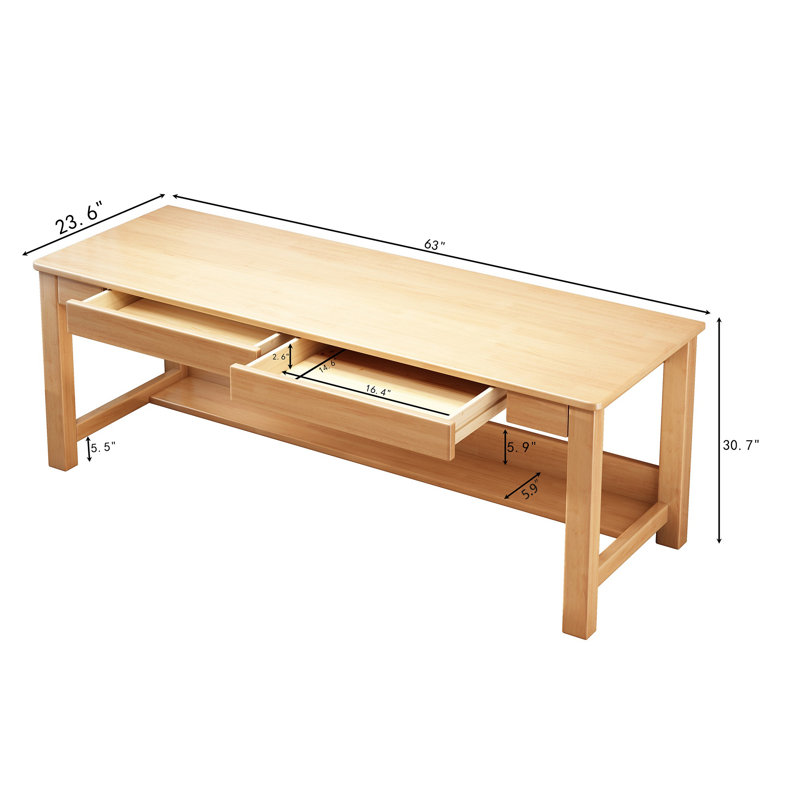 Rectangle Computer Table Writing Desk Workstation Learning Desk, Beige