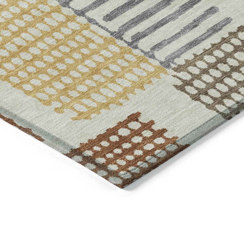 Tapis intérieur / extérieur lavable à la machine Xhevrie, Rectangle 1 pi 8 po x 2 pi 6 po