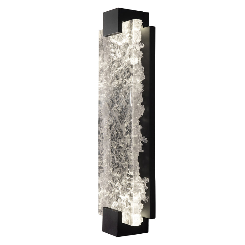 Terra 2 - Light LED Flush Mounted Sconce, Black, 11.75" H x 6.25" W x 3.5" D, Rake Clear
