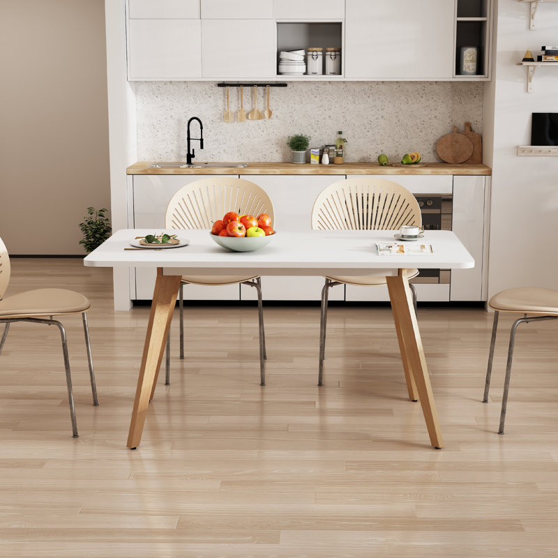 Ingowart Beech Solid Wood Base Dining Table, 27.6" W x 47.2" L