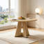 Table de salle à manger ronde pour 4 à 7 personnes, table de cuisine moderne en bois avec base en métal robuste, facile à assembler-1401701236
