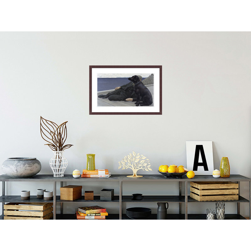 «Dog and Priest» par Alex Colville - impression giclée encadrée, H 19,91 po x l 29,5 po