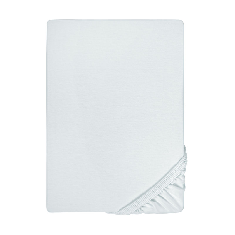 100% Cotton Jersey Knit Fitted Sheet, 100 x 200 cm, Ciel