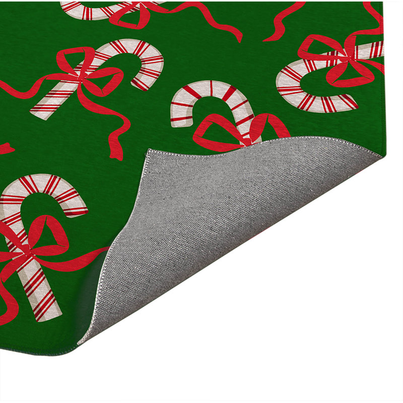 Paillasson Candycanes & Bows, L 48 po x L 72 po, Vert