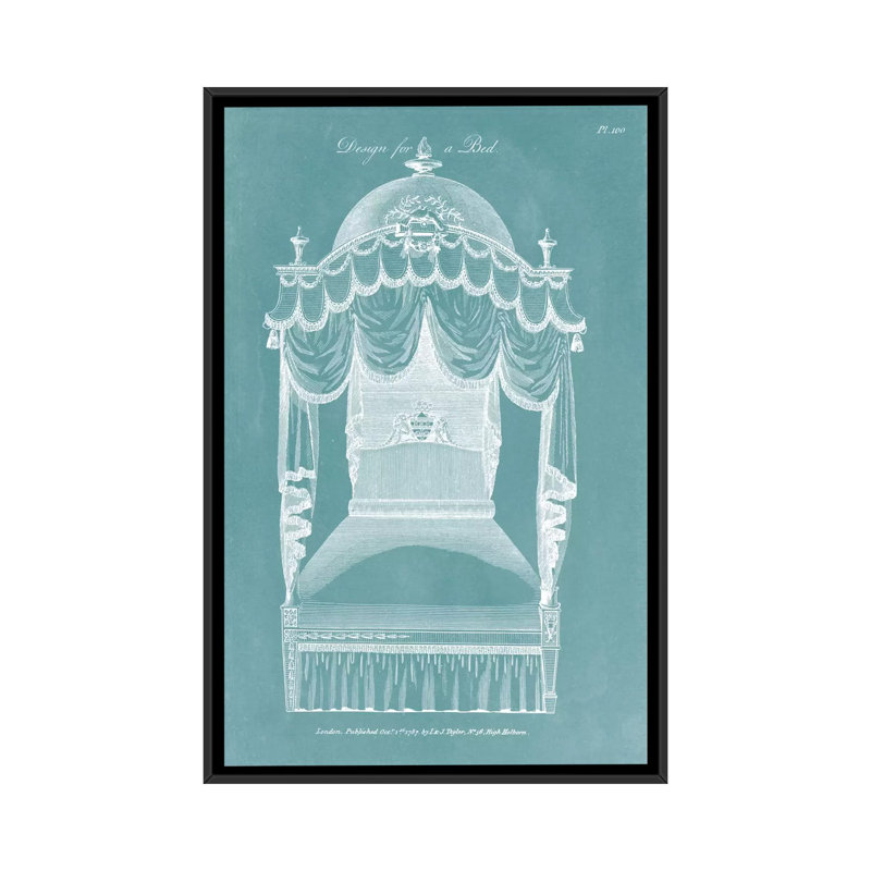 «Design for A Bed III», impression sur toile, H 26 po x l 18 po x P 1,5 po, Toile encadrée noire, Pas de tapis