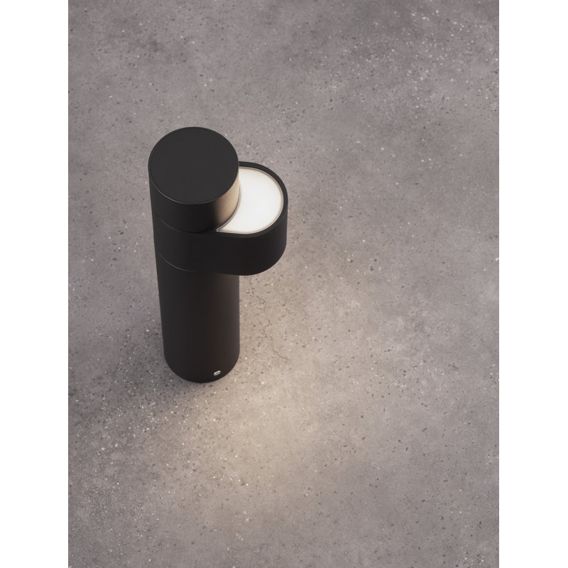 Aduro Black Integrated LED Metal Bollard Light, 35cm H x 7.5cm W x 11.7cm D