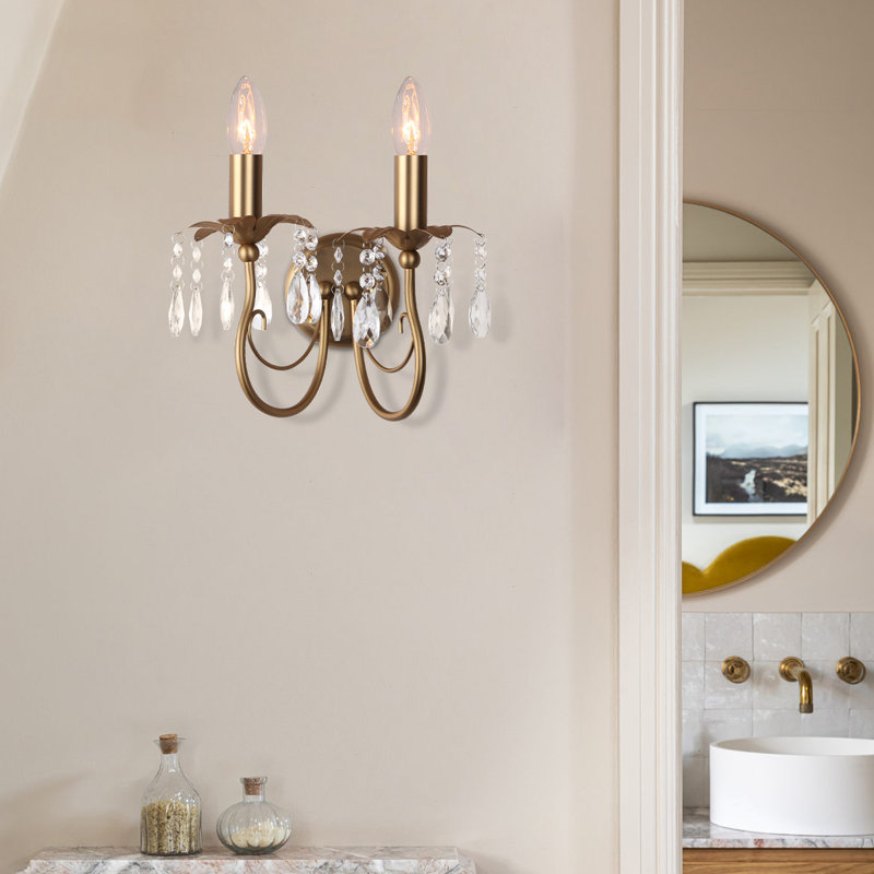 2- Lights Candle Wall Lights Crystal Candle Wall Sconces