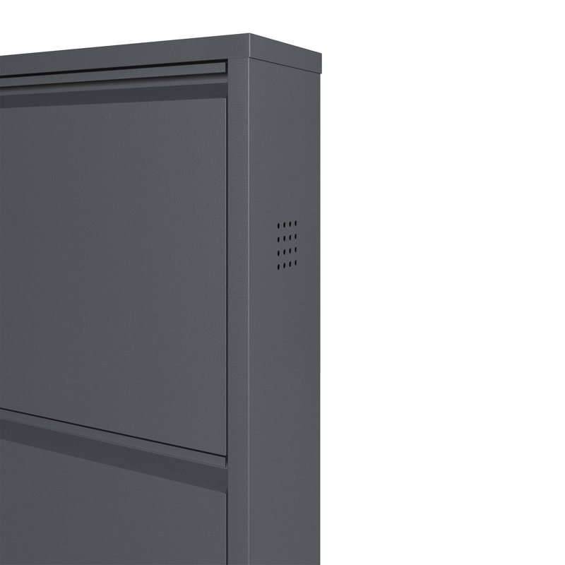 Armoire à chaussures antibactérienne à 4 niveaux avec trous latéraux, Anthracite, 53.5" H x 19.6" W X 5.9" D