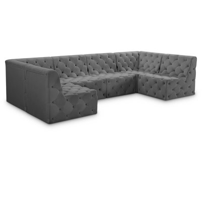 Klecka Velvet U-Shaped Sectional Reversible