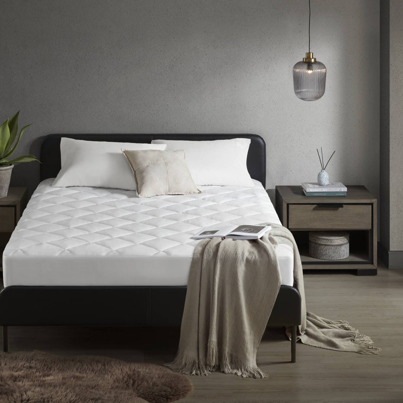 Sharper Image Cooling Touch White All Season Overfilled Deep Pocket Twin Mattress Pad, Twin