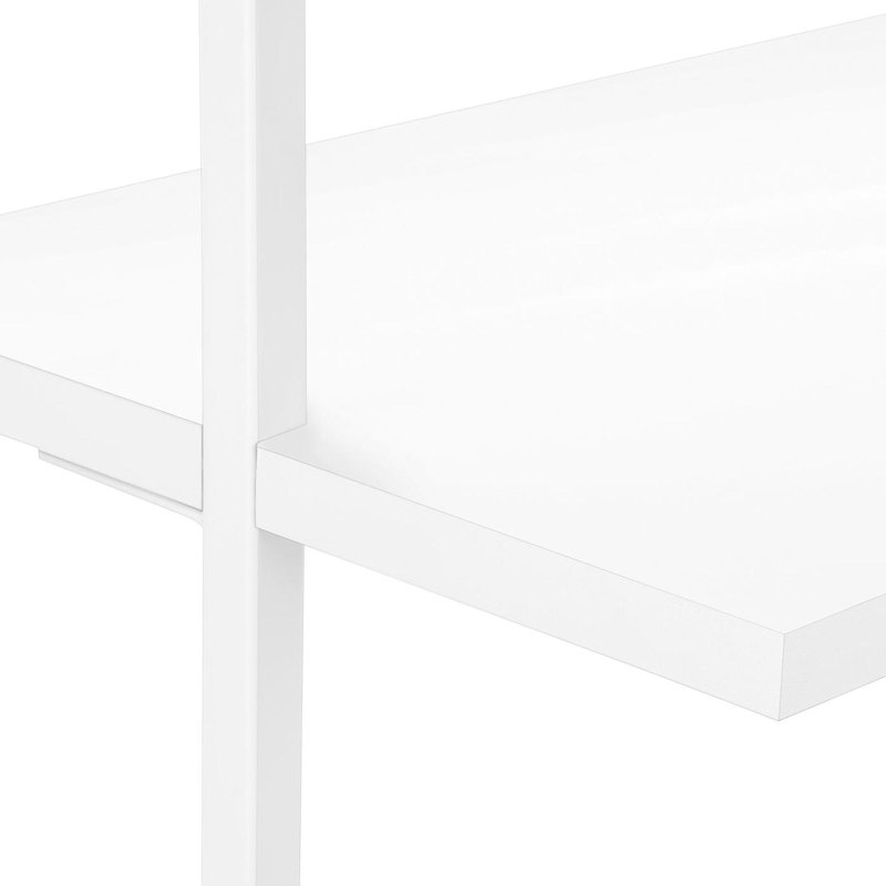 Features a three-legged metal frame, White