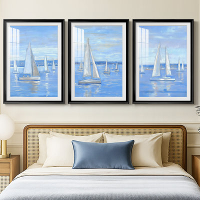 NAUTICAL Series CXLV - Impression encadrée sur mesure de qualité supérieure - 3 pièces