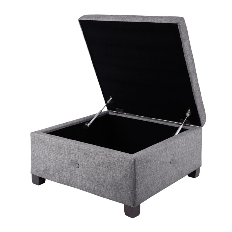 Repose-pieds avec rangement à fermeture en douceur, Gris anthracite